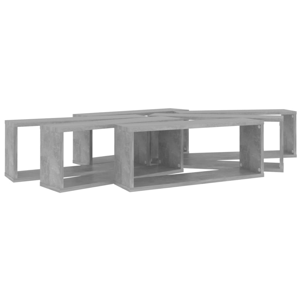 Étagères murales cube 6 pcs Gris béton Bois d’ingénierie - XIOS