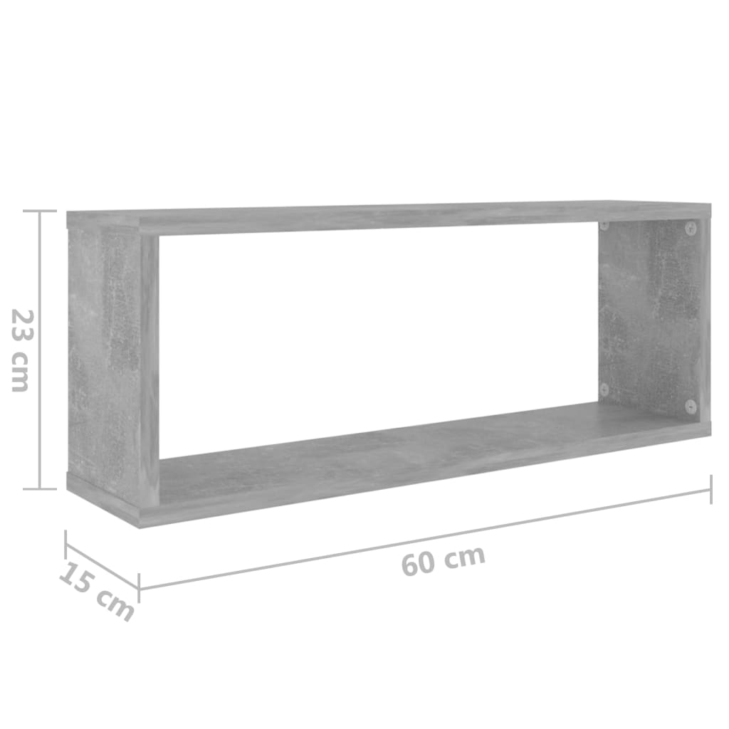 Étagères murales cube 6 pcs Gris béton Bois d’ingénierie - XIOS