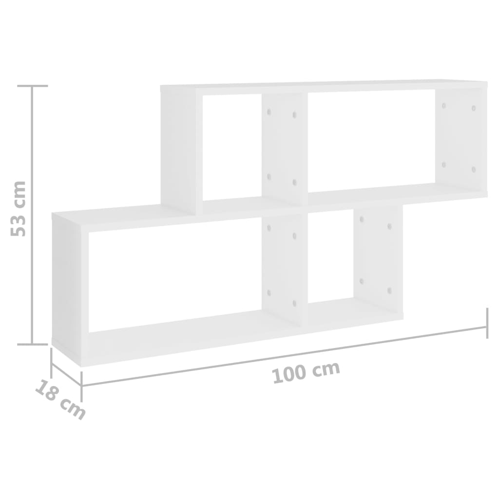 Étagère murale Blanc 100x18x53 cm Bois d’ingénierie - XIOS