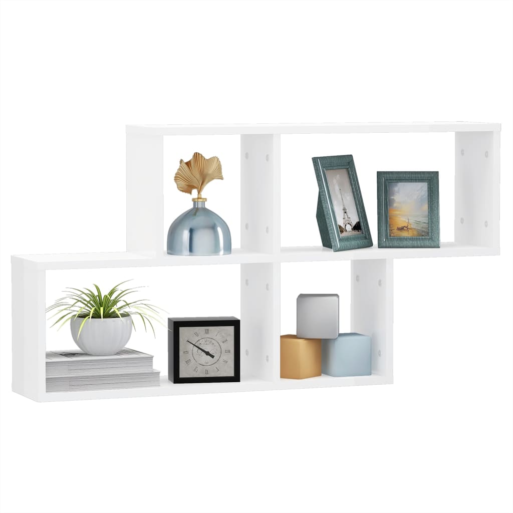Étagère murale Blanc brillant 100x18x53 cm Bois d’ingénierie - XIOS