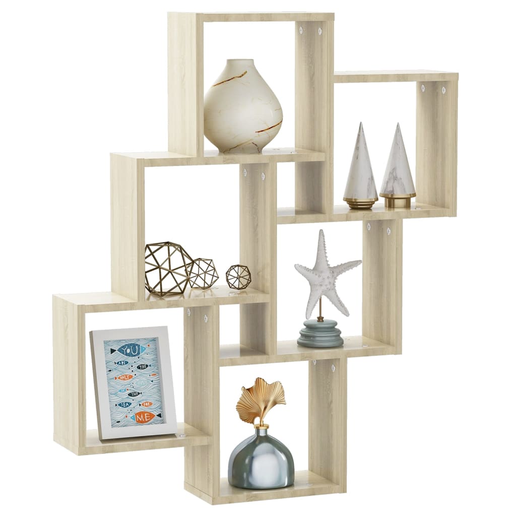 Étagère murale cube Chêne sonoma 78x15x93 cm Bois d’ingénierie - XIOS