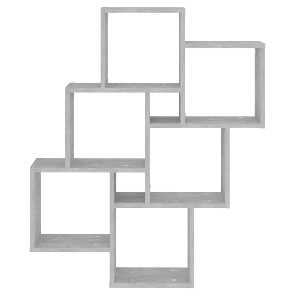 Étagère murale cube Gris béton 78x15x93 cm Bois d’ingénierie - XIOS