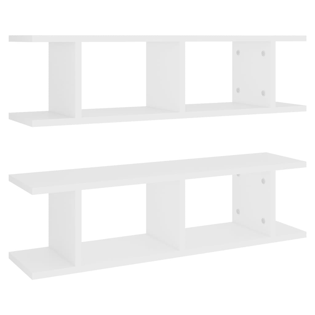 Étagères murales 2 pcs Blanc 75x18x20 cm bois d'ingénierie Étagères murales & corniches vidaXL