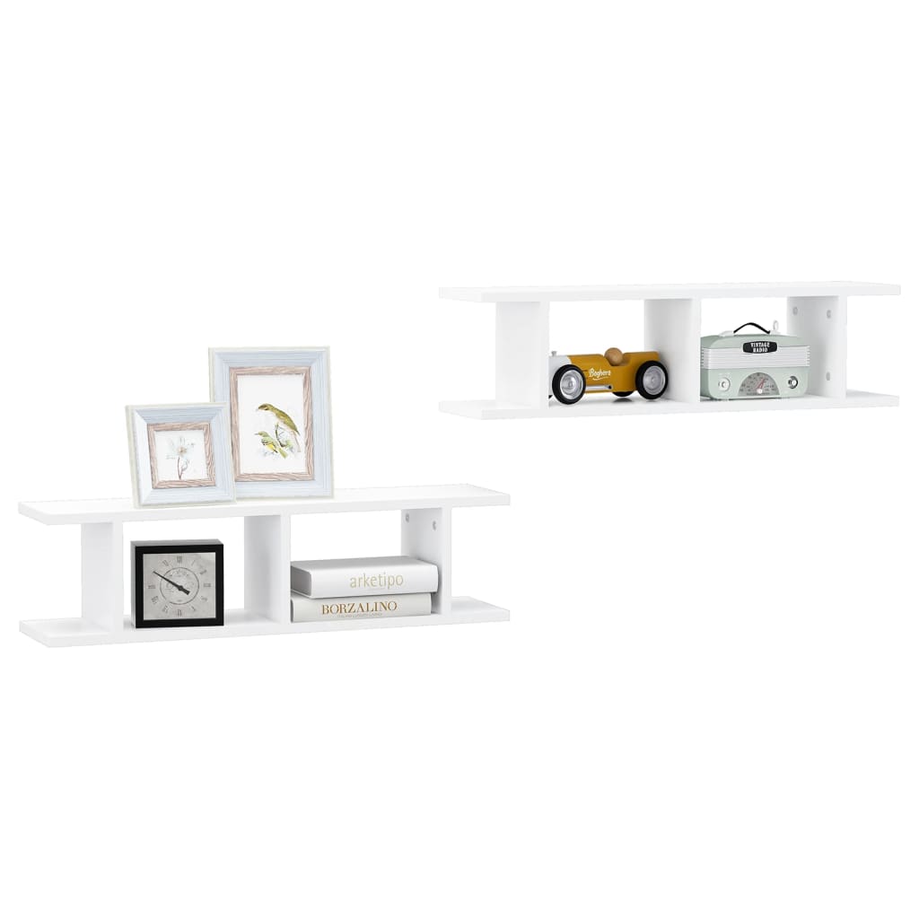 Étagères murales 2 pcs Blanc 75x18x20 cm bois d'ingénierie - XIOS