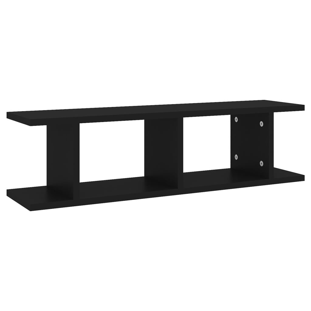 Étagères murales 2 pcs Noir 75x18x20 cm bois d'ingénierie - XIOS