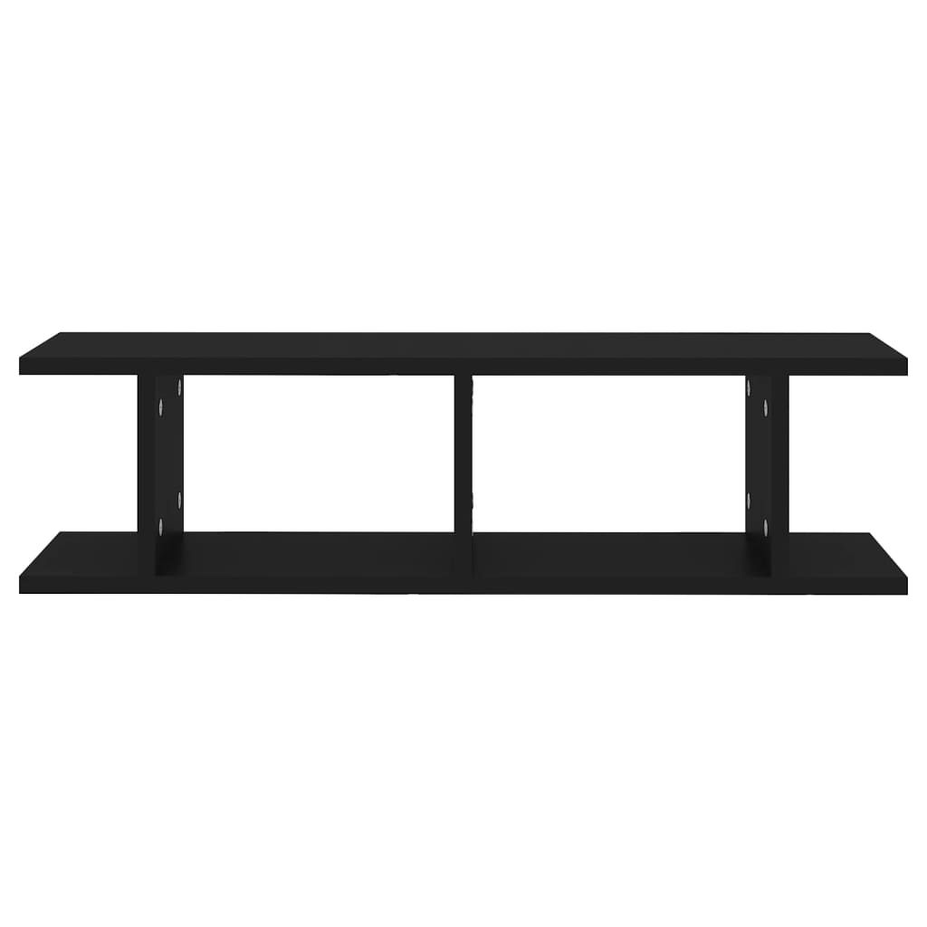 Étagères murales 2 pcs Noir 75x18x20 cm bois d'ingénierie - XIOS