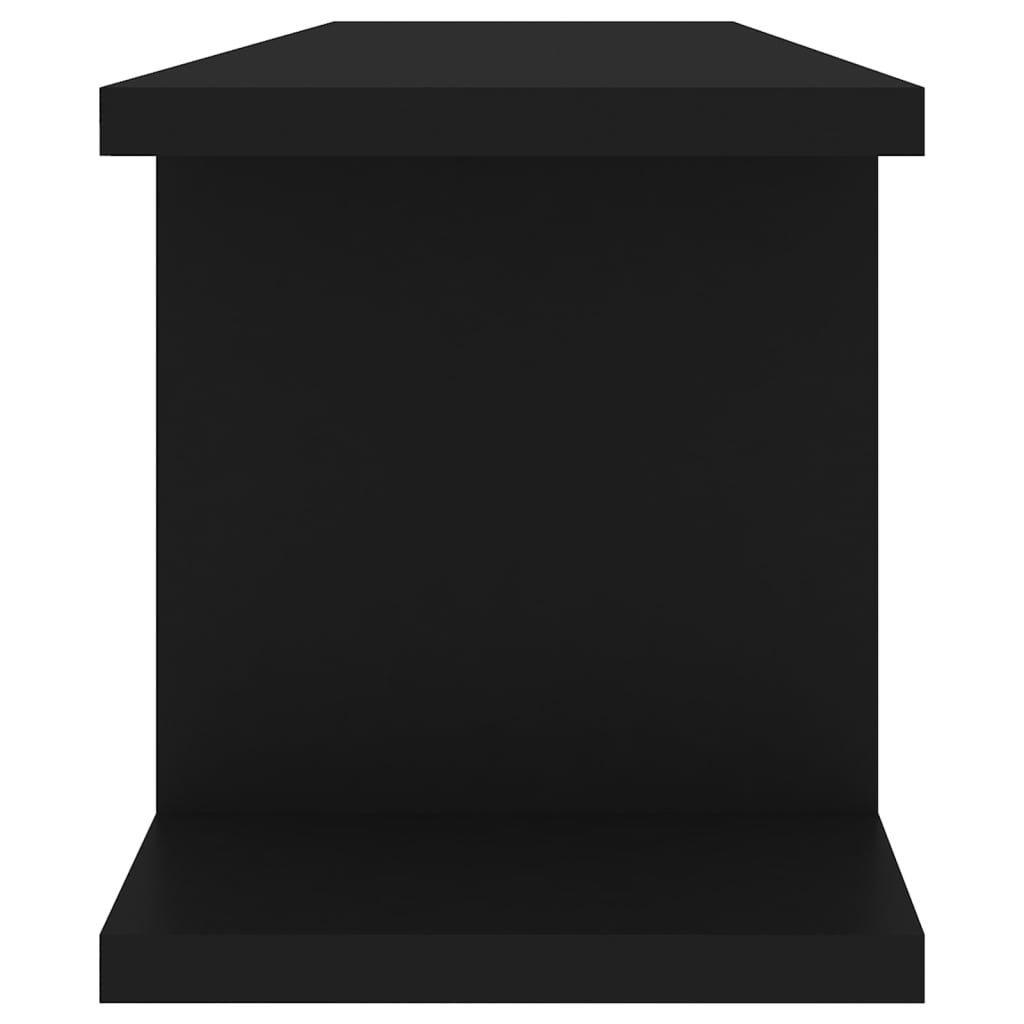 Étagères murales 2 pcs Noir 75x18x20 cm bois d'ingénierie - XIOS