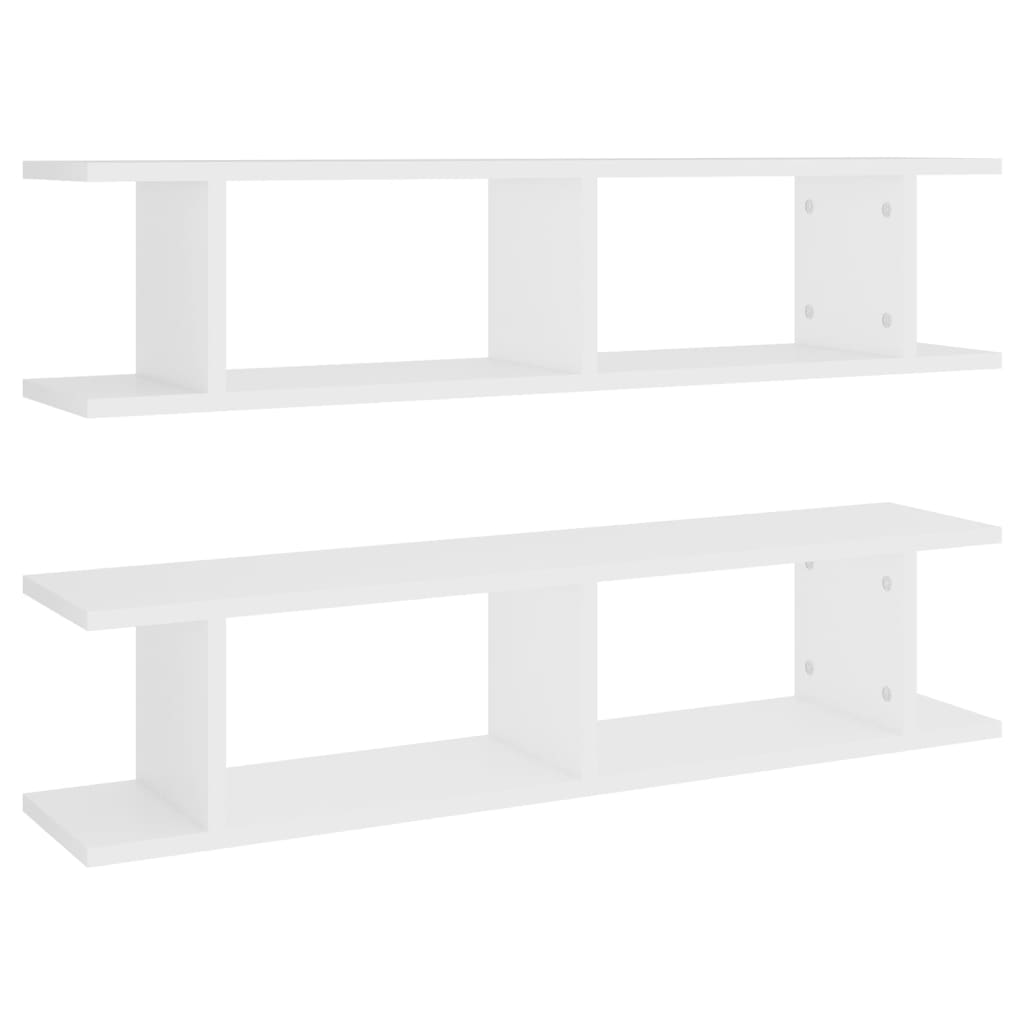Étagères murales 2 pcs Blanc 90x18x20 cm bois d'ingénierie - XIOS