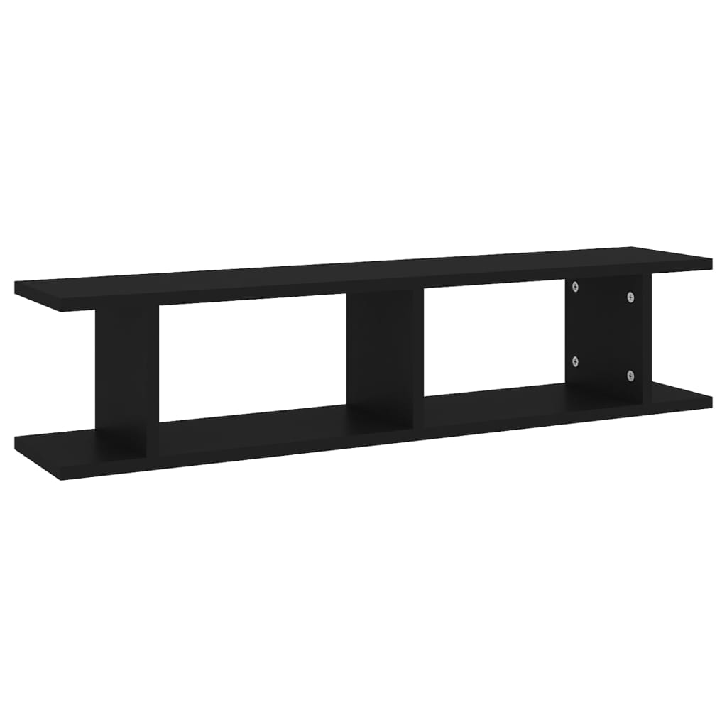 Étagères murales 2 pcs Noir 90x18x20 cm bois d'ingénierie - XIOS