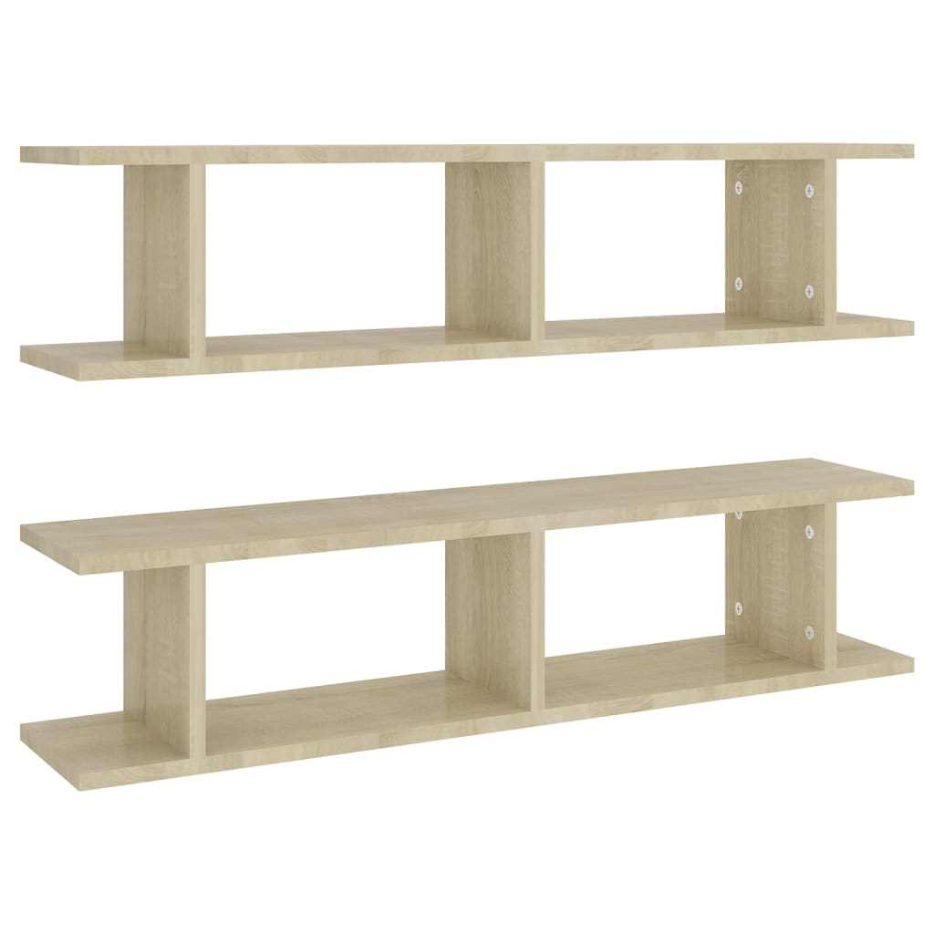 Étagères murales 2pcs Chêne sonoma 90x18x20cm bois d'ingénierie - XIOS