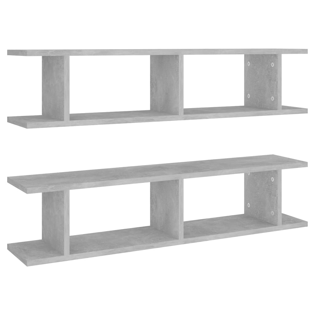 Étagères murales 2 pcs Gris béton 90x18x20 cm bois d'ingénierie - XIOS