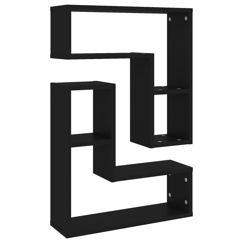 Étagères murales 2 pcs noir 50x15x50 cm bois d'ingénierie - XIOS