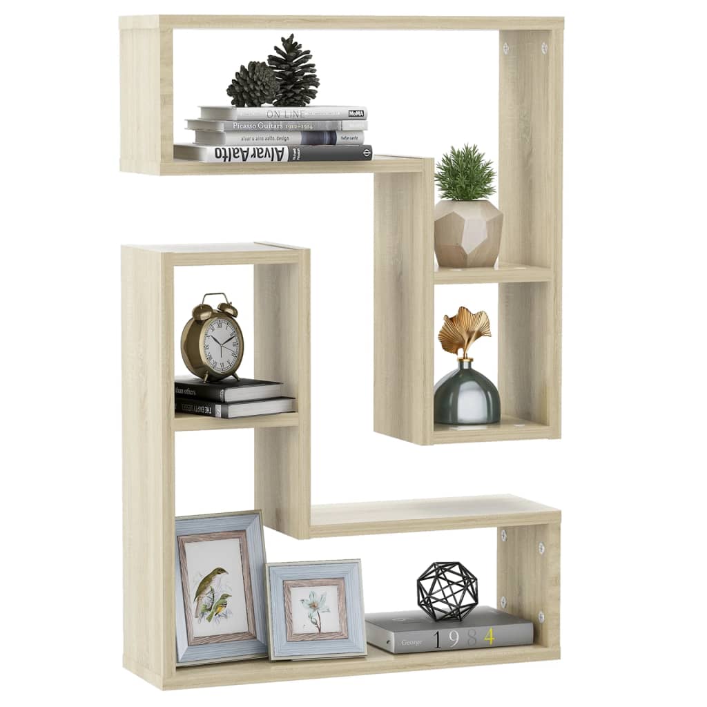 Étagères murales 2pcs chêne sonoma 50x15x50cm bois d'ingénierie - XIOS