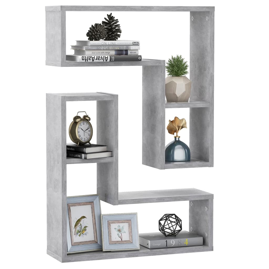 Étagères murales 2 pcs gris béton 50x15x50 cm bois d'ingénierie - XIOS
