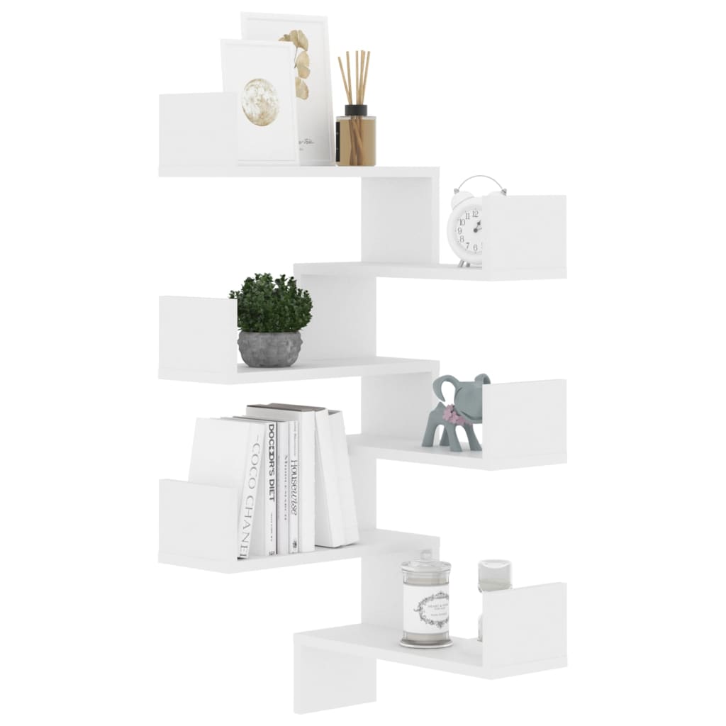 Étagères murales d'angle 2 pcs Blanc 40x40x50cm bois ingénierie Étagères murales & corniches vidaXL