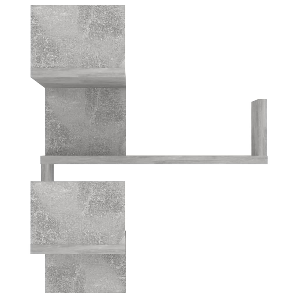 Étagères murales d'angle 2 pcs Gris béton Bois d’ingénierie - XIOS