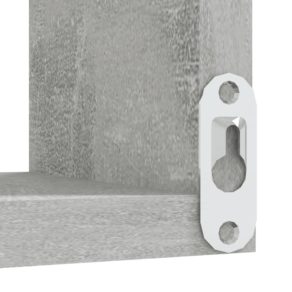 Étagères murales d'angle 2 pcs Gris béton Bois d’ingénierie - XIOS