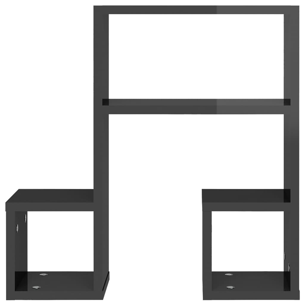 Étagères murales 2 pcs gris brillant 50x15x50cm bois ingénierie - XIOS