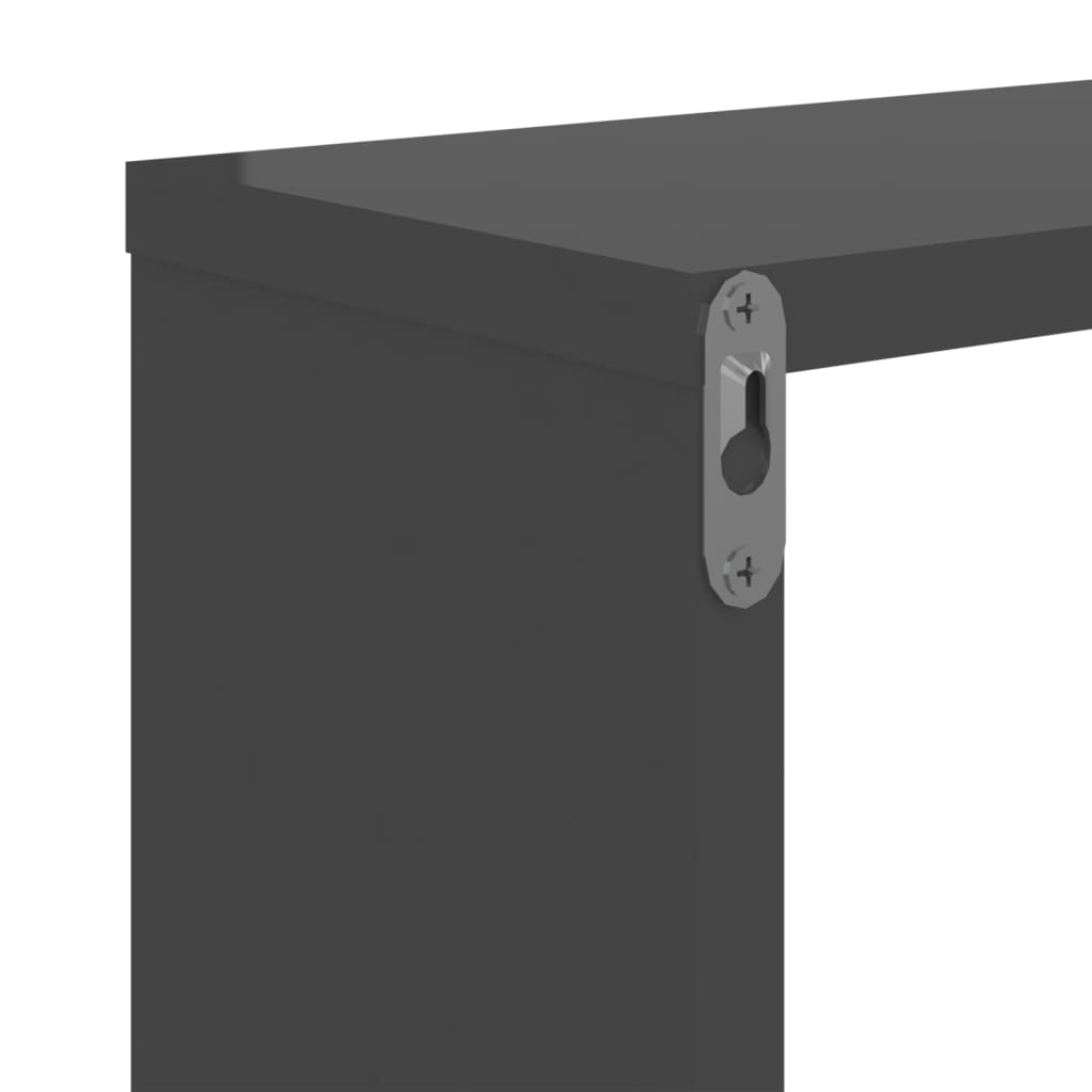 Étagères murales 2 pcs gris brillant 50x15x50cm bois ingénierie - XIOS
