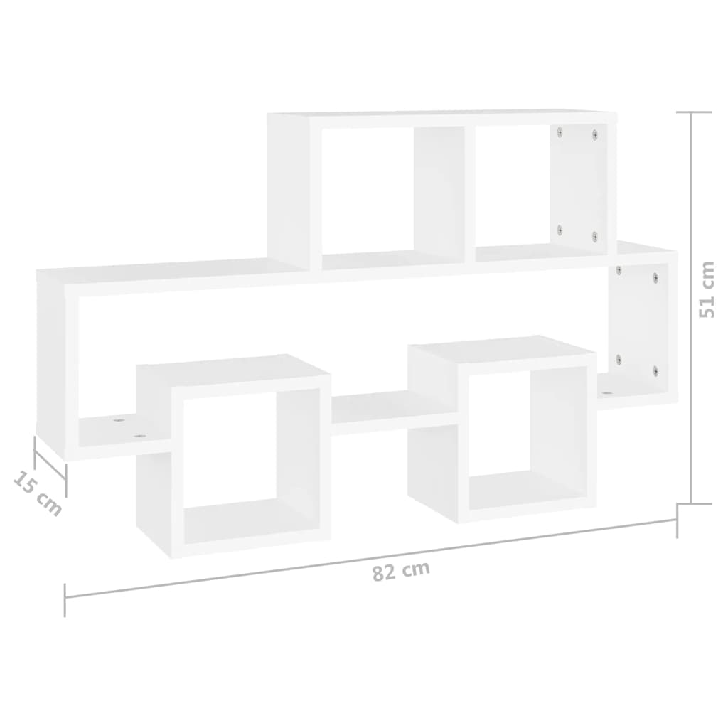 Étagère murale forme d'auto Blanc 82x15x51 cm Bois d’ingénierie - XIOS