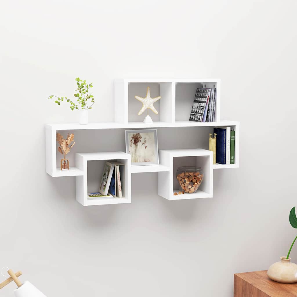 Étagère murale forme d'auto Blanc 82x15x51 cm Bois d’ingénierie Étagères murales & corniches vidaXL