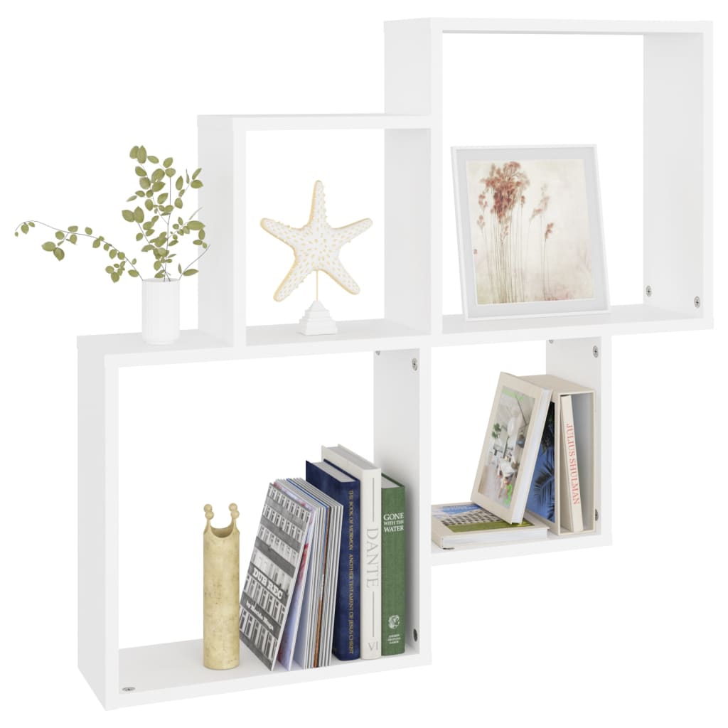 Étagère murale cube Blanc 80x15x78,5 cm Bois d’ingénierie - XIOS