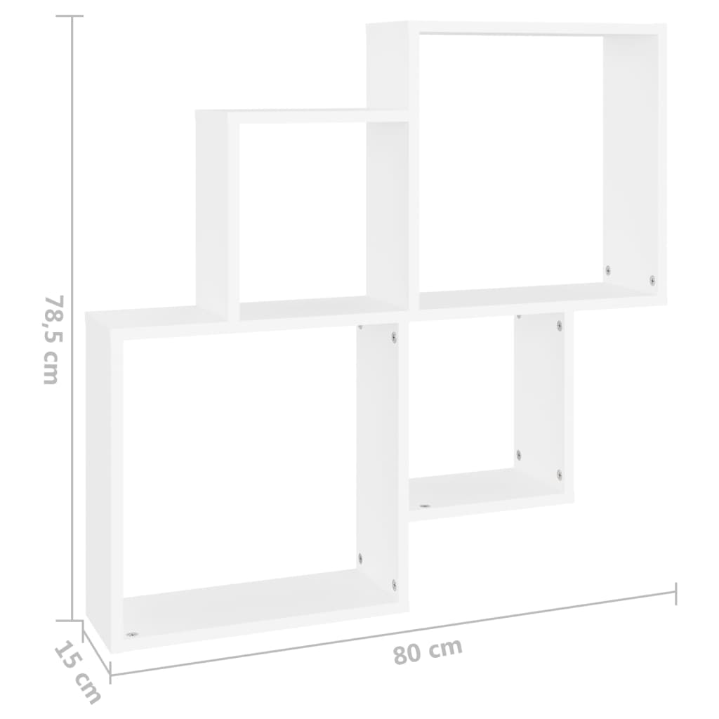 Étagère murale cube Blanc 80x15x78,5 cm Bois d’ingénierie - XIOS