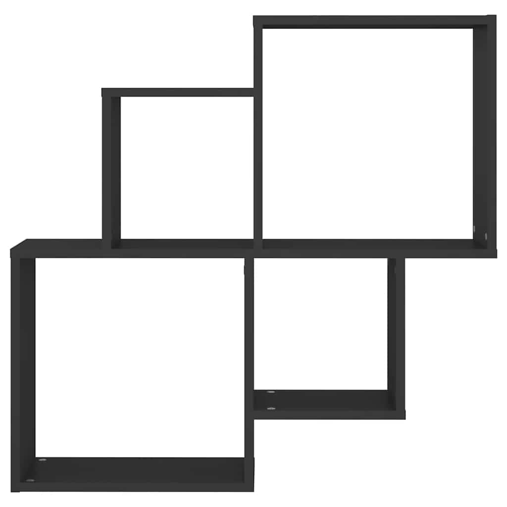 Étagère murale cube Noir 80x15x78,5 cm Bois d’ingénierie - XIOS