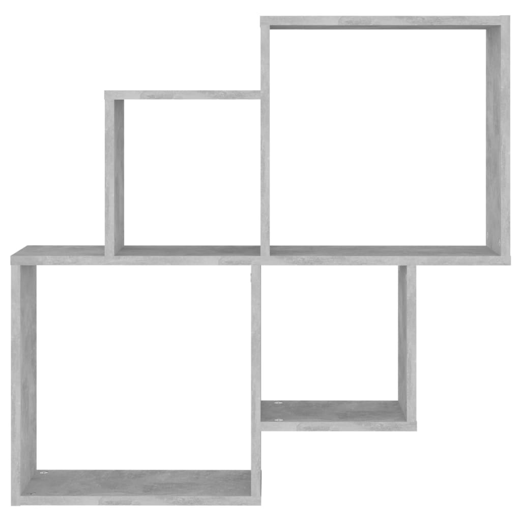 Étagère murale cube Gris béton 80x15x78,5 cm Bois d’ingénierie - XIOS
