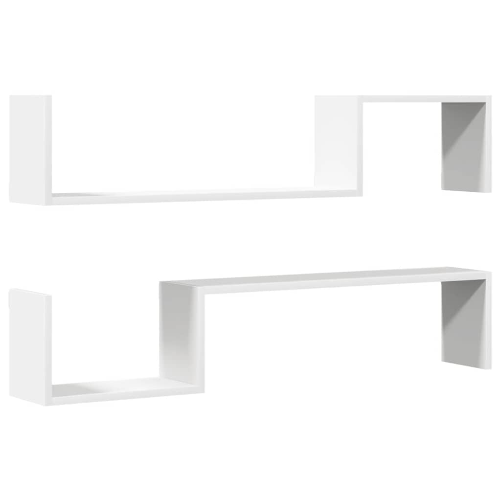 Étagères murales 2 pcs blanc 100x15x20 cm bois d'ingénierie - XIOS