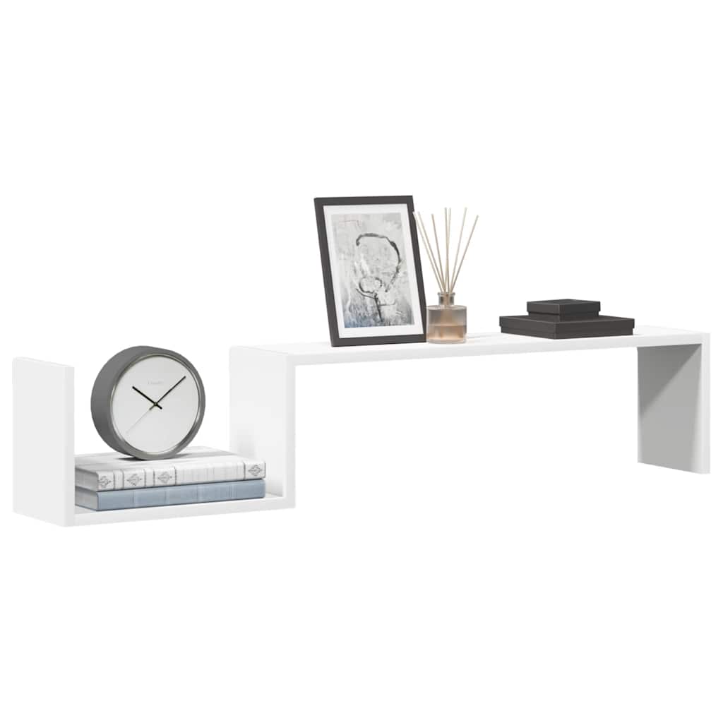 Étagères murales 2 pcs blanc 100x15x20 cm bois d'ingénierie - XIOS