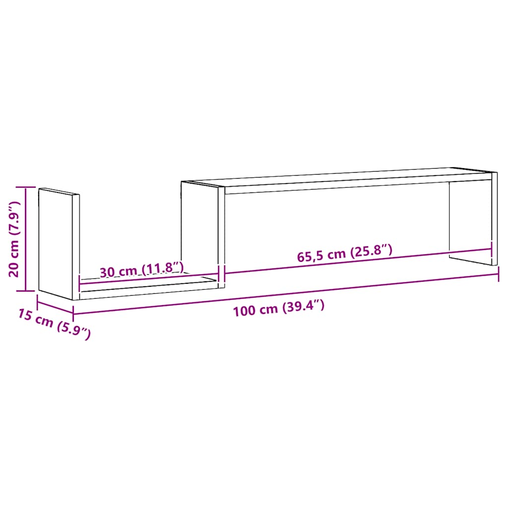 Étagères murales 2 pcs blanc 100x15x20 cm bois d'ingénierie - XIOS