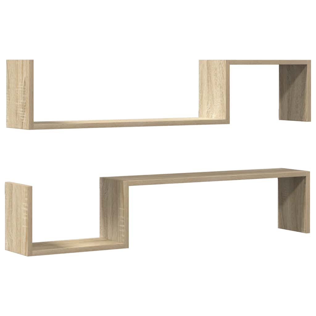 Étagères murales 2 pcs chêne sonoma 100x15x20cm bois ingénierie - XIOS