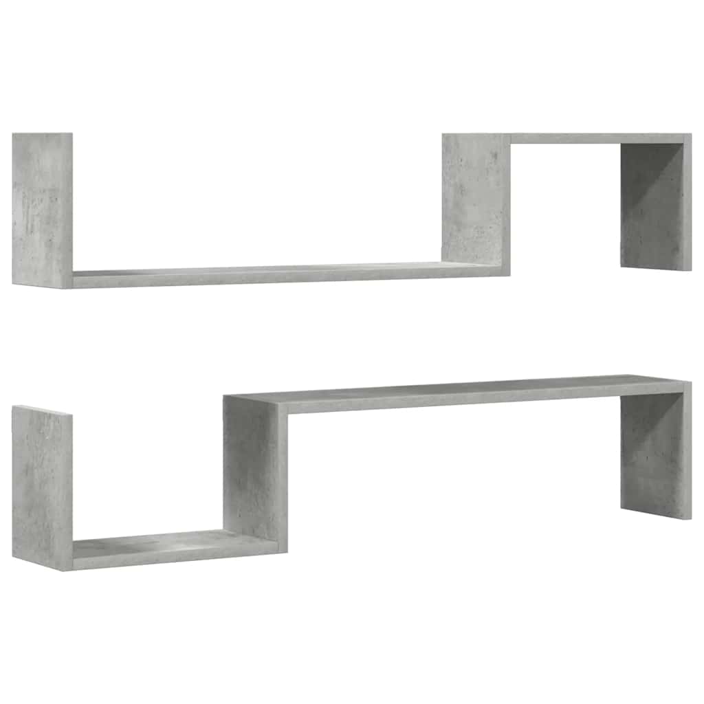 Étagères murales 2 pcs gris béton 100x15x20cm bois d'ingénierie - XIOS