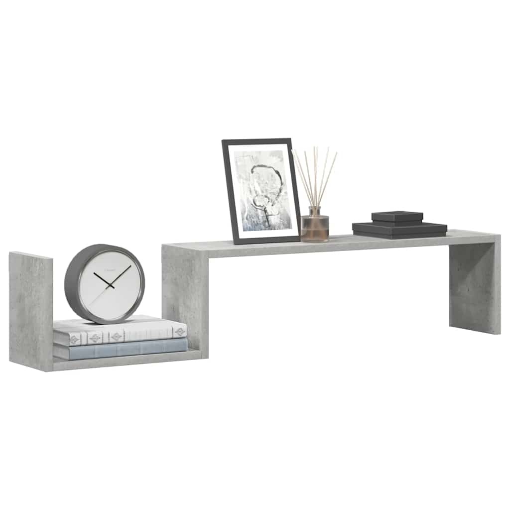 Étagères murales 2 pcs gris béton 100x15x20cm bois d'ingénierie - XIOS