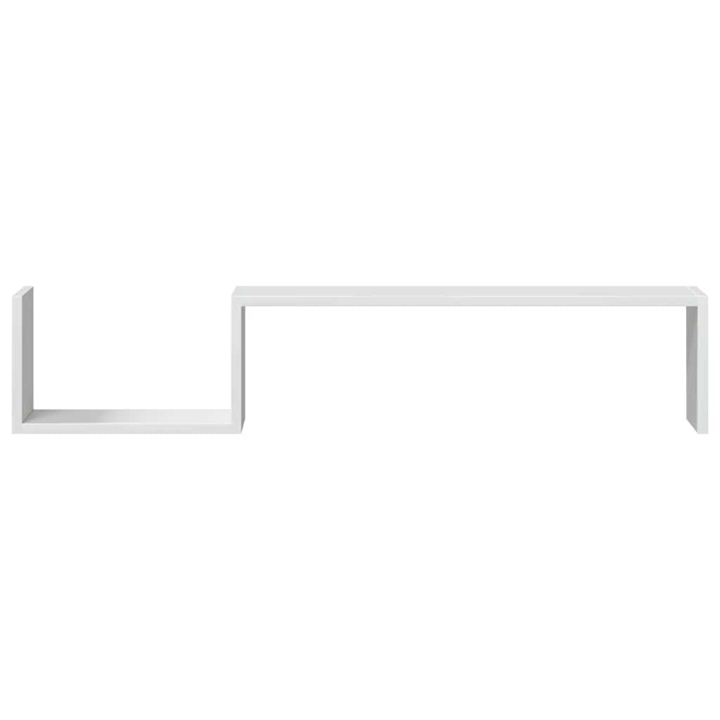 Étagères murales 2 pcs blanc brillant bois d'ingénierie - XIOS