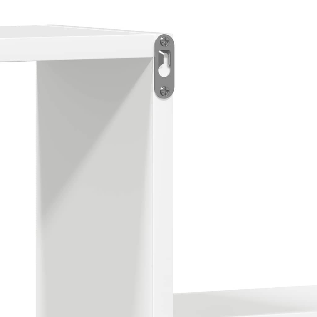 Étagères murales 2 pcs blanc brillant bois d'ingénierie - XIOS