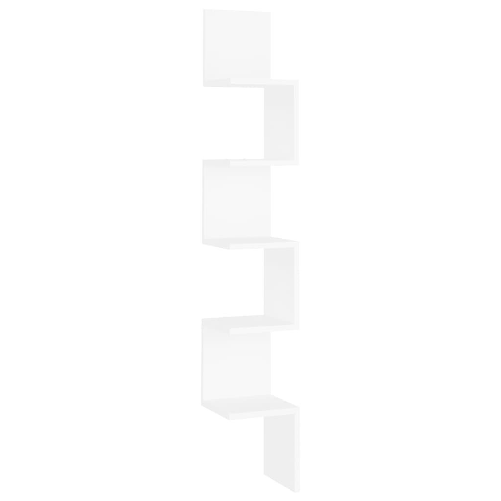 Étagère d'angle murale Blanc 20x20x127,5 cm bois d’ingénierie - XIOS