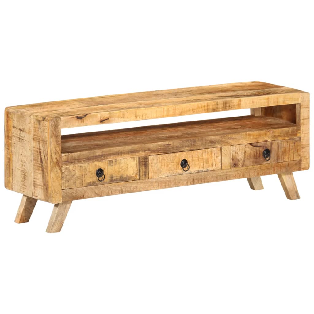 Meuble TV 110x30x40 cm Bois massif de manguier - XIOS