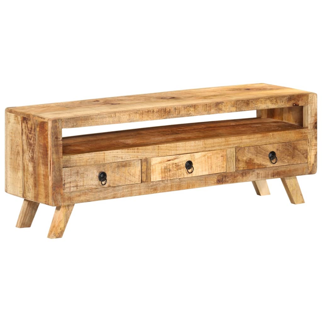 Meuble TV 110x30x40 cm Bois massif de manguier - XIOS