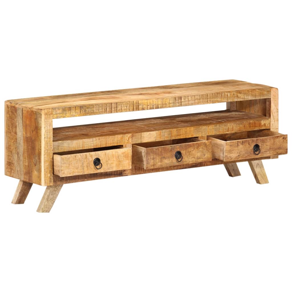 Meuble TV 110x30x40 cm Bois massif de manguier - XIOS