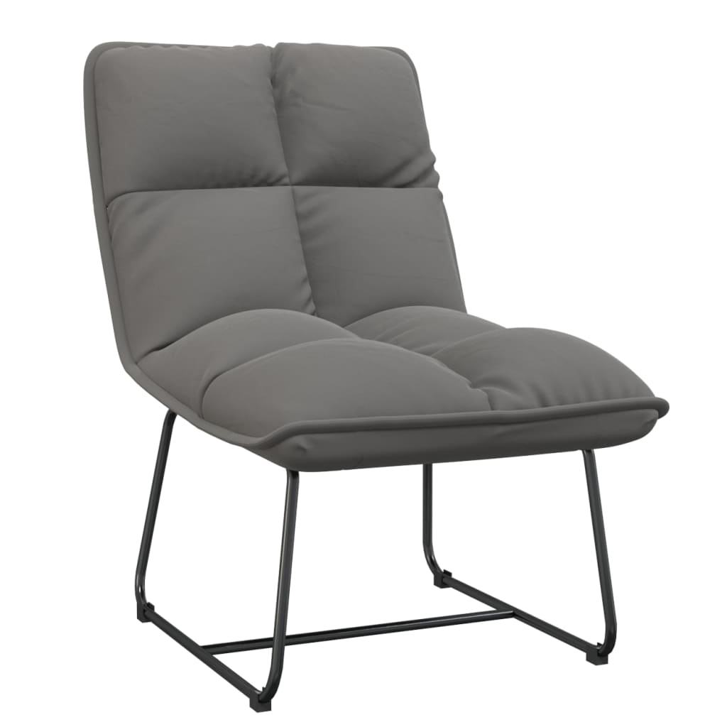 Chaise de détente avec cadre en métal Gris clair Velours - XIOS