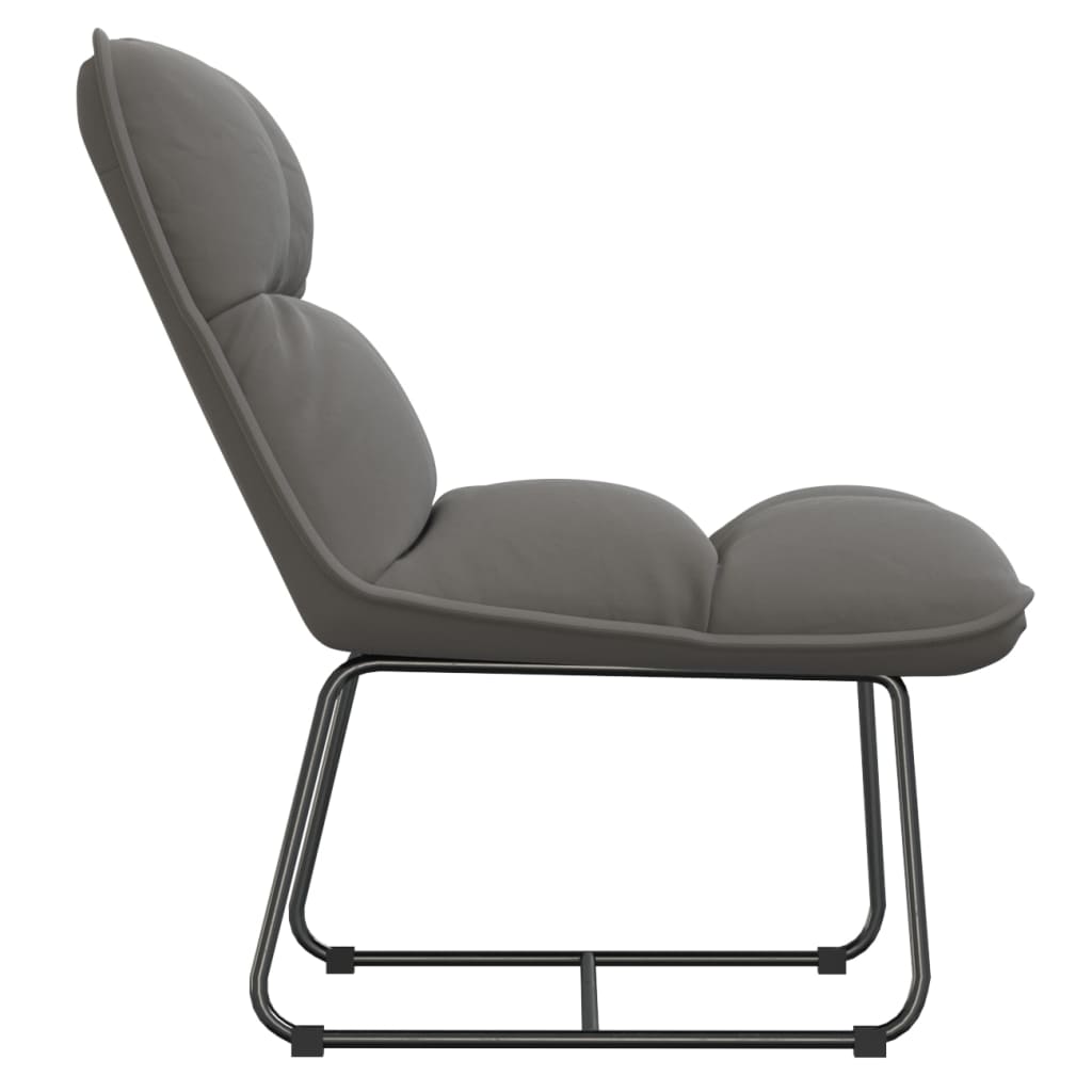 Chaise de détente avec cadre en métal Gris clair Velours - XIOS