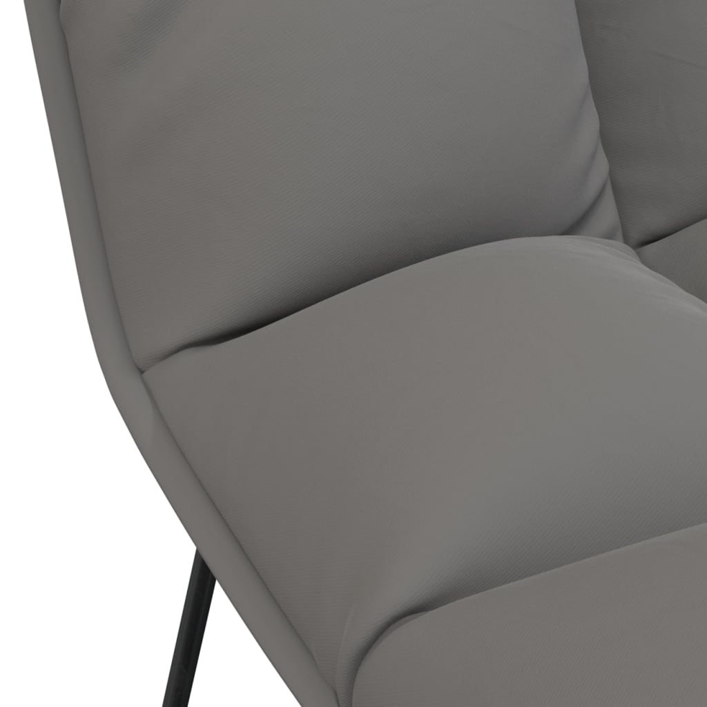 Chaise de détente avec cadre en métal Gris clair Velours - XIOS