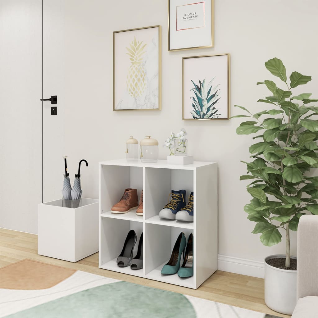 Armoire à chaussures d'entrée blanc bois d'ingénierie - XIOS