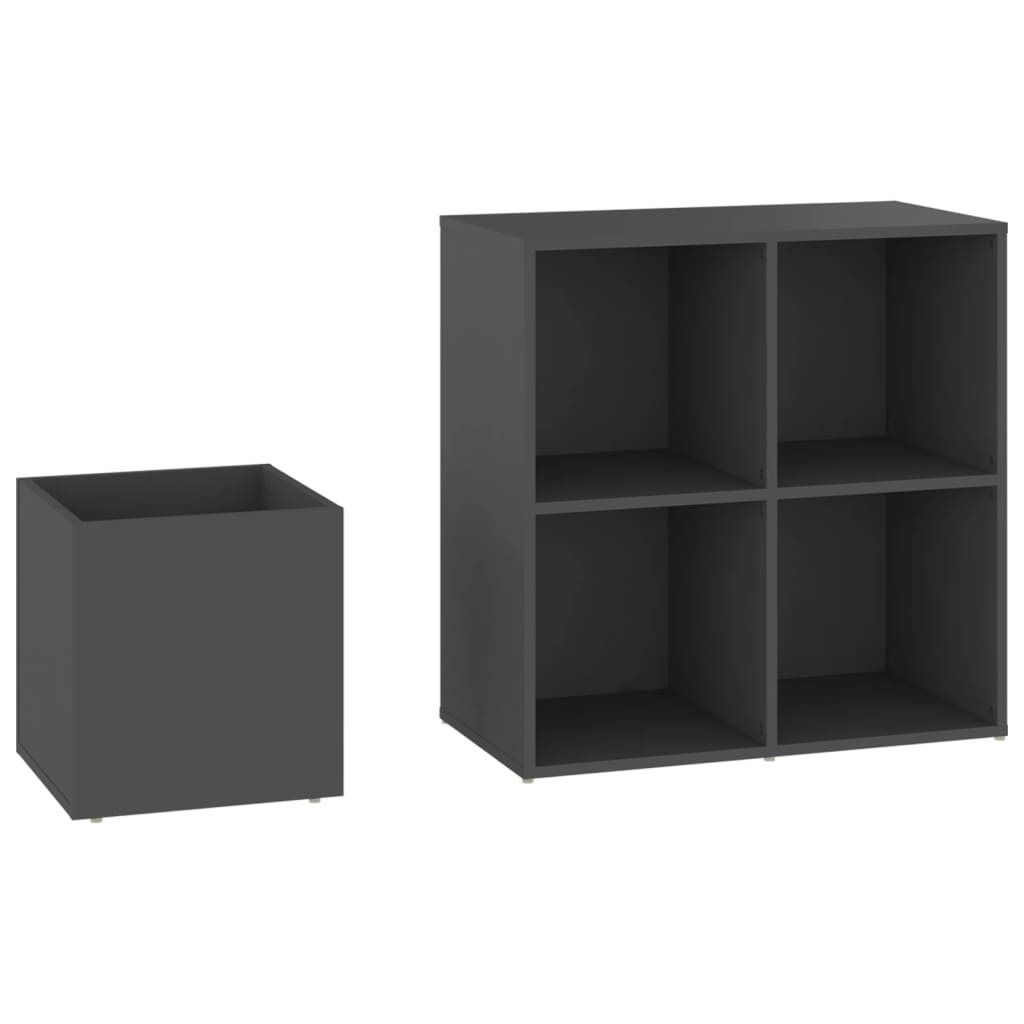 Armoire à chaussures entrée gris 105x35,5x70 cm bois ingénierie - XIOS