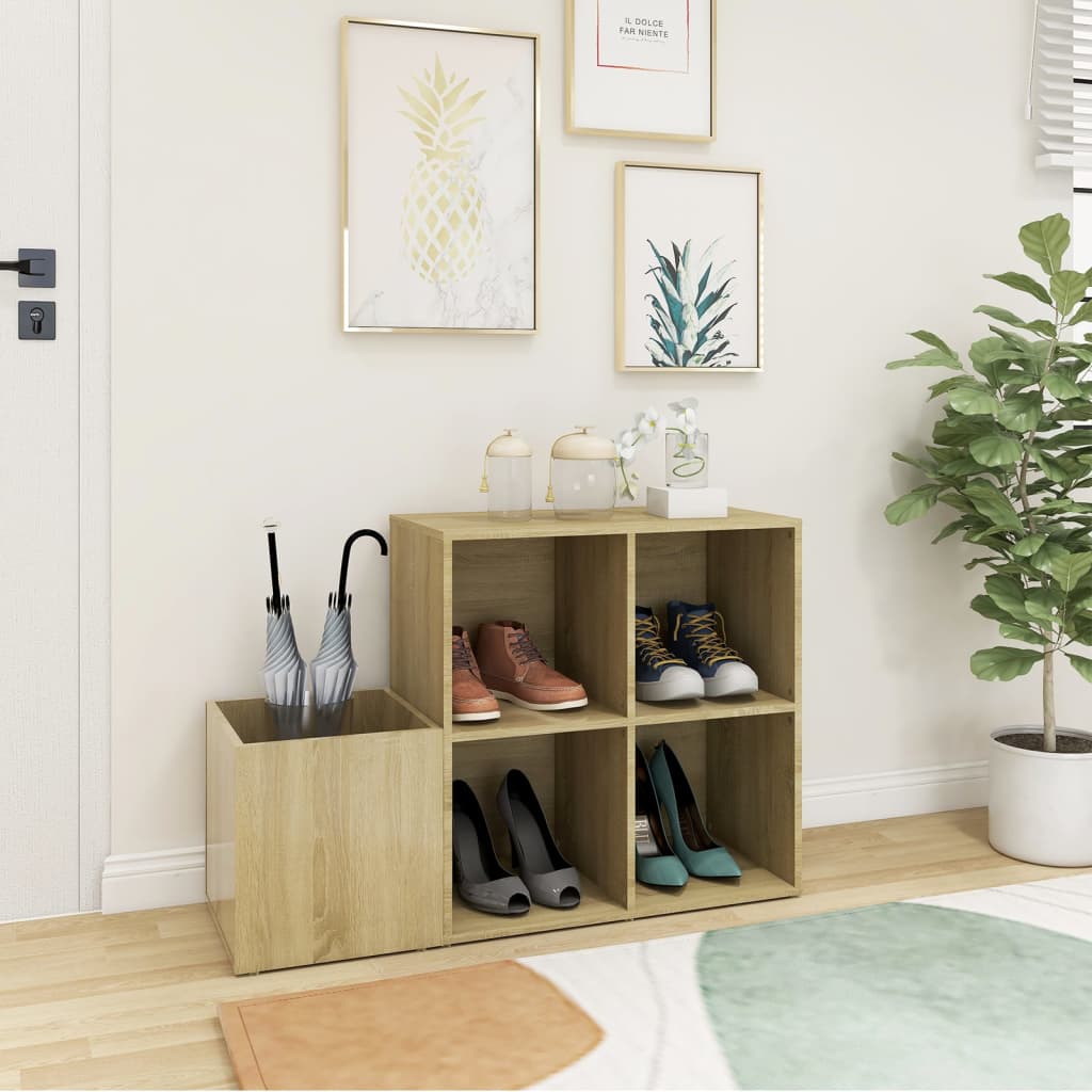 Armoire à chaussures d’entrée chêne sonoma bois ingénierie - XIOS