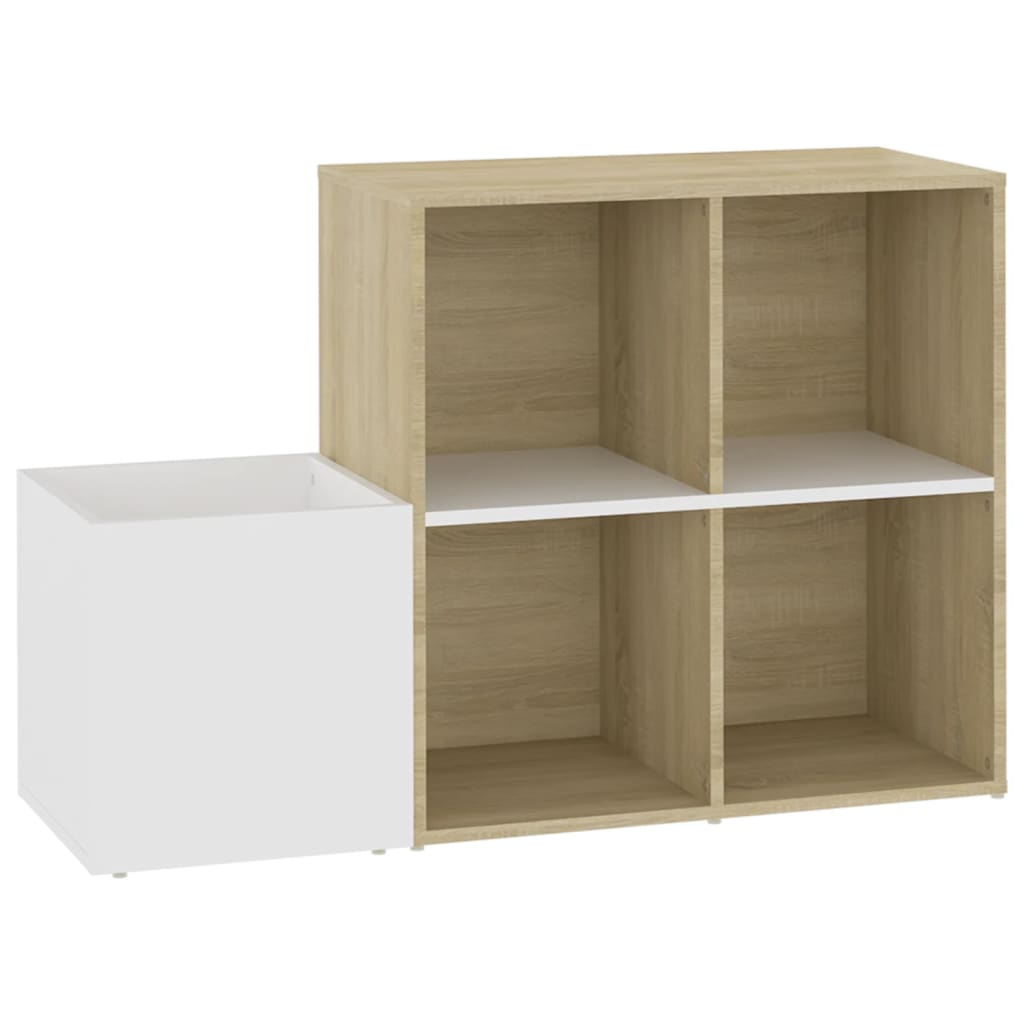 Armoire à chaussures entrée blanc chêne sonoma bois ingénierie - XIOS