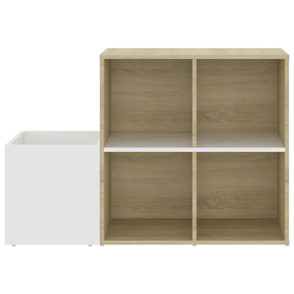 Armoire à chaussures entrée blanc chêne sonoma bois ingénierie - XIOS