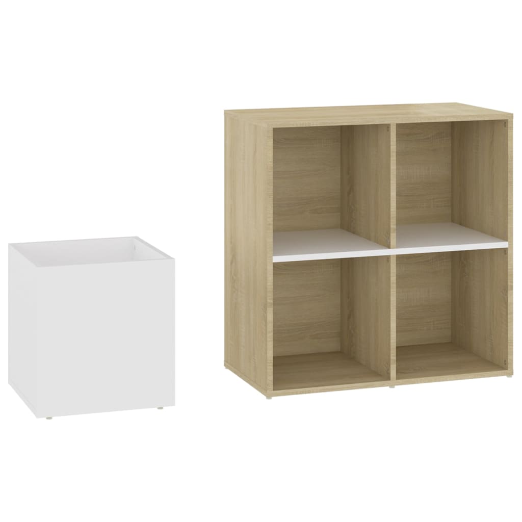 Armoire à chaussures entrée blanc chêne sonoma bois ingénierie - XIOS